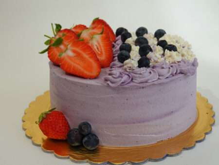 Bezlepkový makový dort s borůvkovým mascarpone a ovocem, obr4