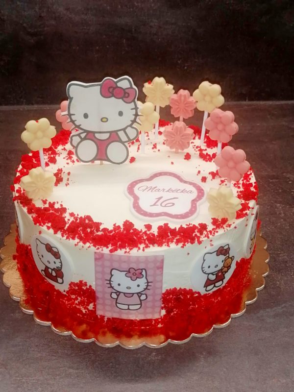 Dívčí narozeninový dort Hello Kitty – sladký sen pro malé i velké princezny (volnost výběru zdobení)
