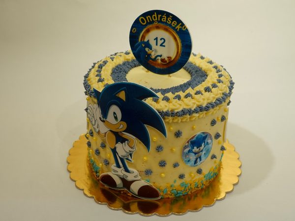 Dort Sonic na narozeniny pro kluky i holky – ideální sladkost pro fanoušky rychlého ježka (výběr korpusu, krému i zdobení)