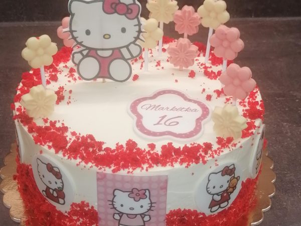 Dívčí narozeninový dort Hello Kitty – sladký sen pro malé i velké princezny (volnost výběru zdobení)