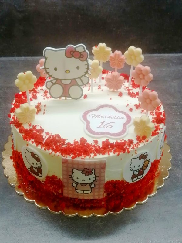 Dívčí narozeninový dort Hello Kitty – sladký sen pro malé i velké princezny (volnost výběru zdobení)