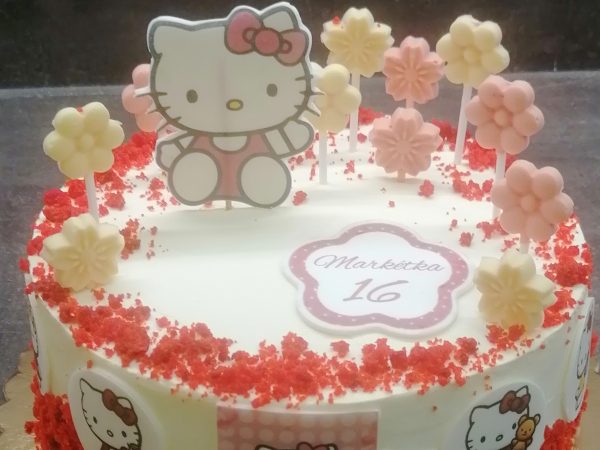 Dívčí narozeninový dort Hello Kitty – sladký sen pro malé i velké princezny (volnost výběru zdobení)