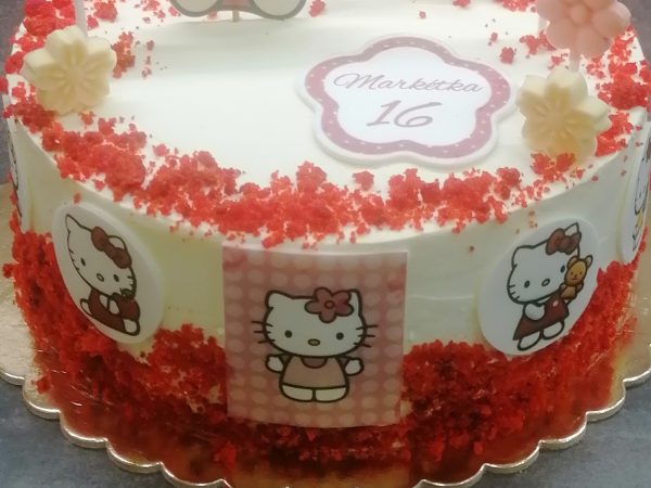 Dívčí narozeninový dort Hello Kitty – sladký sen pro malé i velké princezny (volnost výběru zdobení)