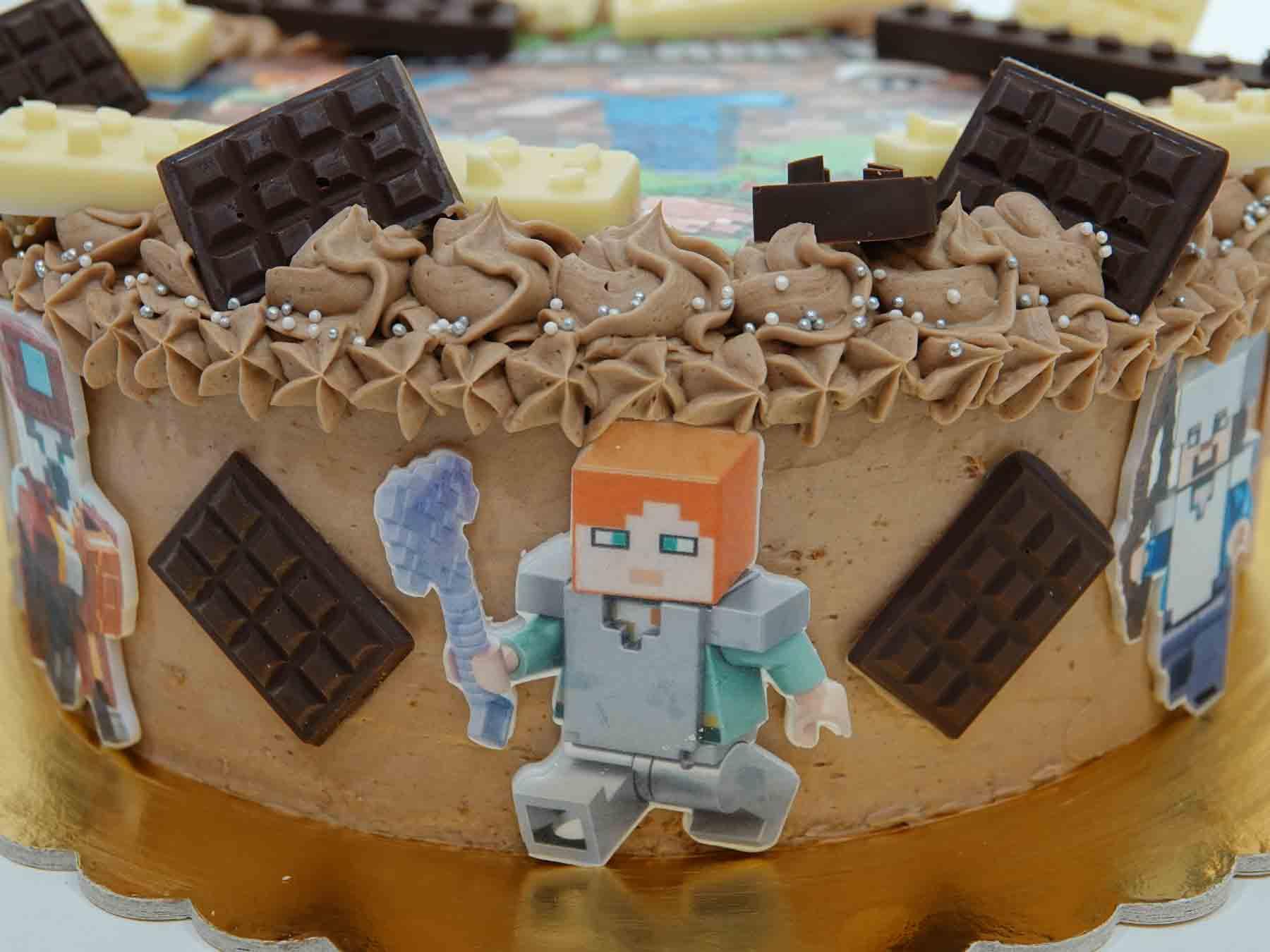 Bezlepkový dort Minecraft